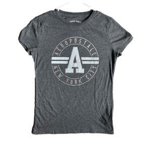 Aeropostale Size Large Gray Silver Graphic Tshirt